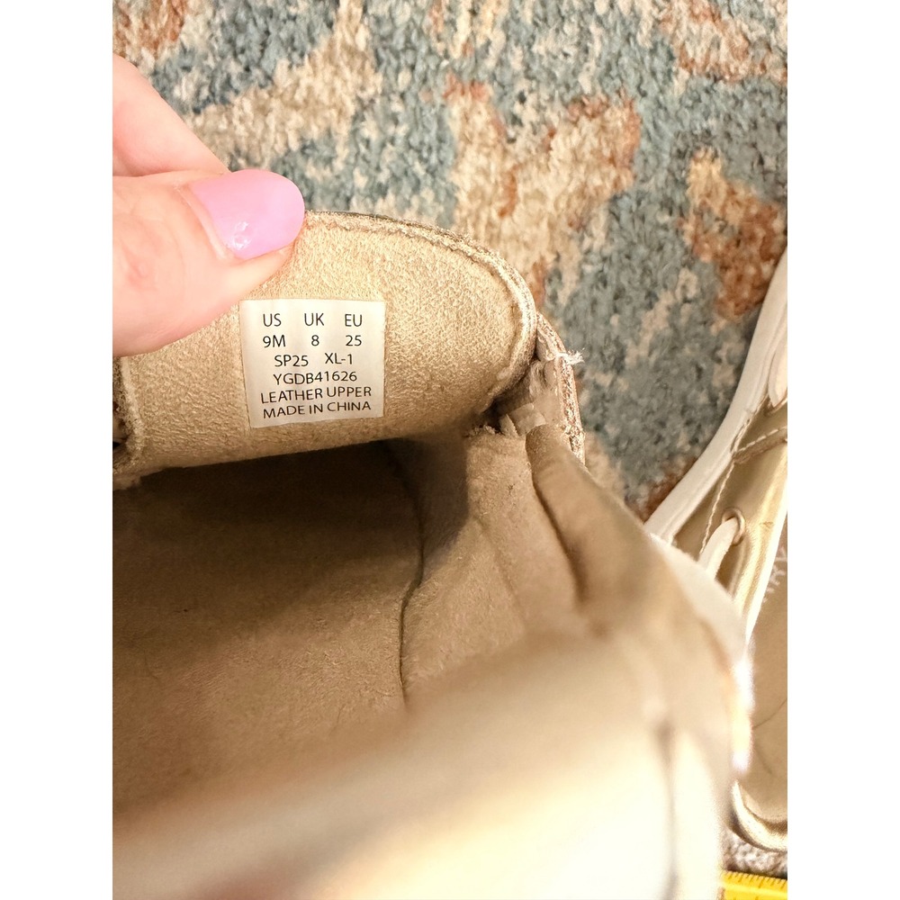 Sperry Kids Authentic Original 2-Eye Metallic Gold Champagne Boat Shoes Size 9 - Picture 9 of 10